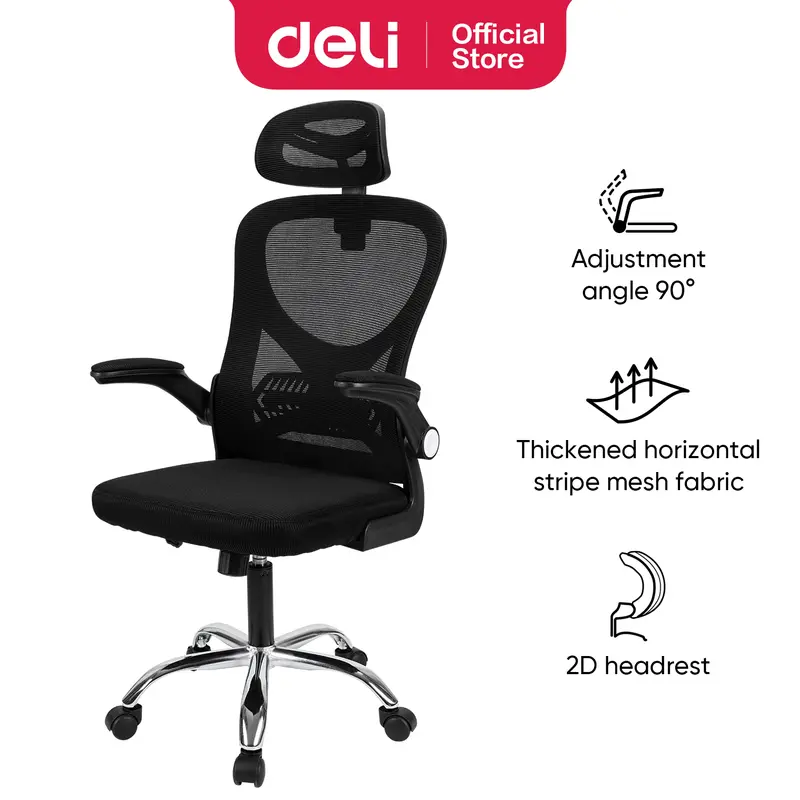 Deli Office Chair / Kursi Kantor / Kursi Kerja Jaring Dengan Senderan Kepala E4930 furniture sandaran 2