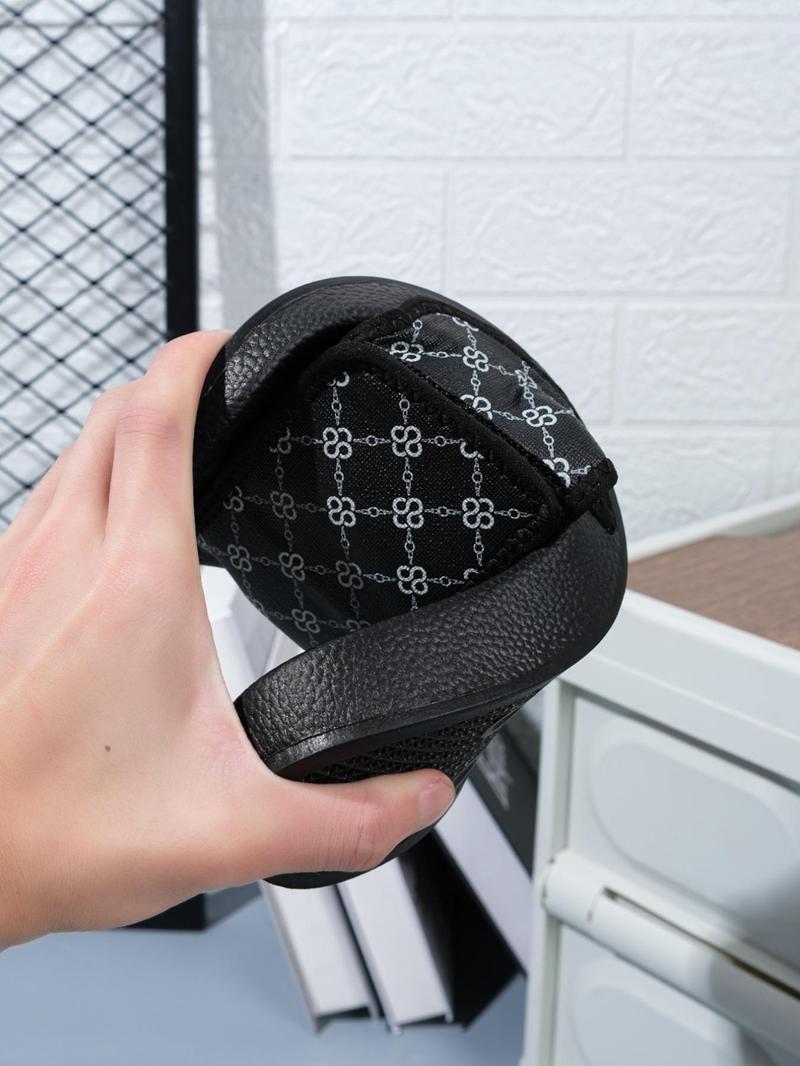 Product Introduction of Men's 1 Pair Fashionable Plaid Pattern Slides, Summer 2024 Casual Comfortable Non-slip Slippers, Velcro Slippers for Men for Home & Outdoor 8