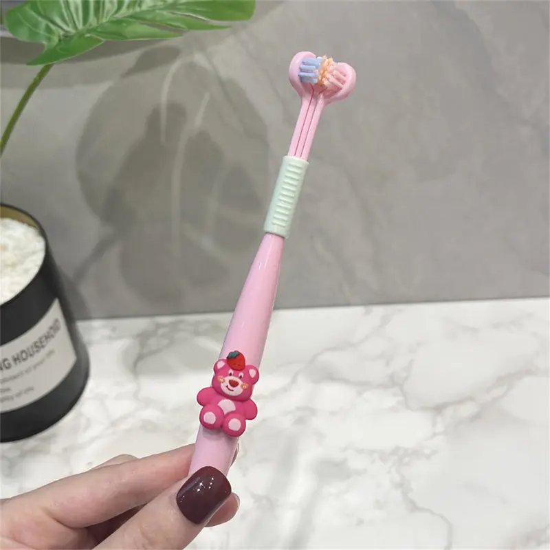 Bàn Chải Đánh Răng Trẻ Em, Thiết Kế Hình Chữ U Ba Mặt Hoạt Hình, Lông Bàn Chải Mềm 3D, Làm Sạch Hiệu Quả, Thích Hợp Để Chống Sâu Răng, Bàn Chải Khe Hở 4