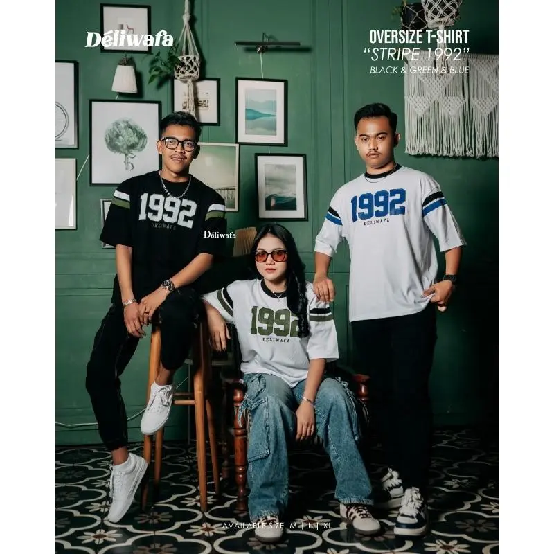 Summer unisex striped loose T-shirt customized 1992 pattern T-shirt short sleeved
