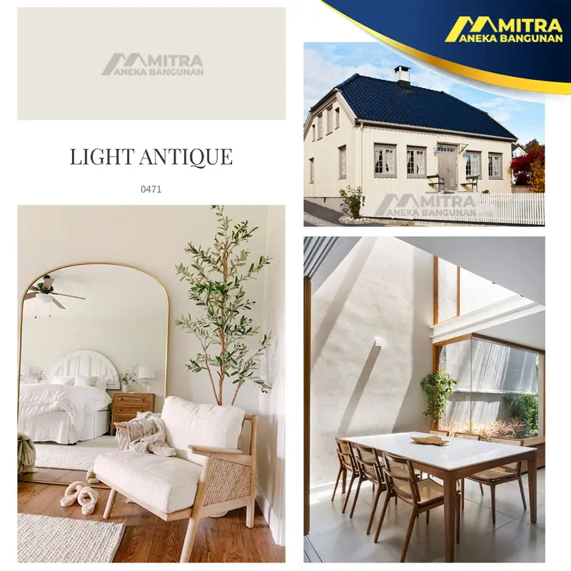 CAT TEMBOK JOTUN INTERIOR EKSTERIOR WARNA LIGHT ANTIQUE 0471 / BROKEN WHITE 1