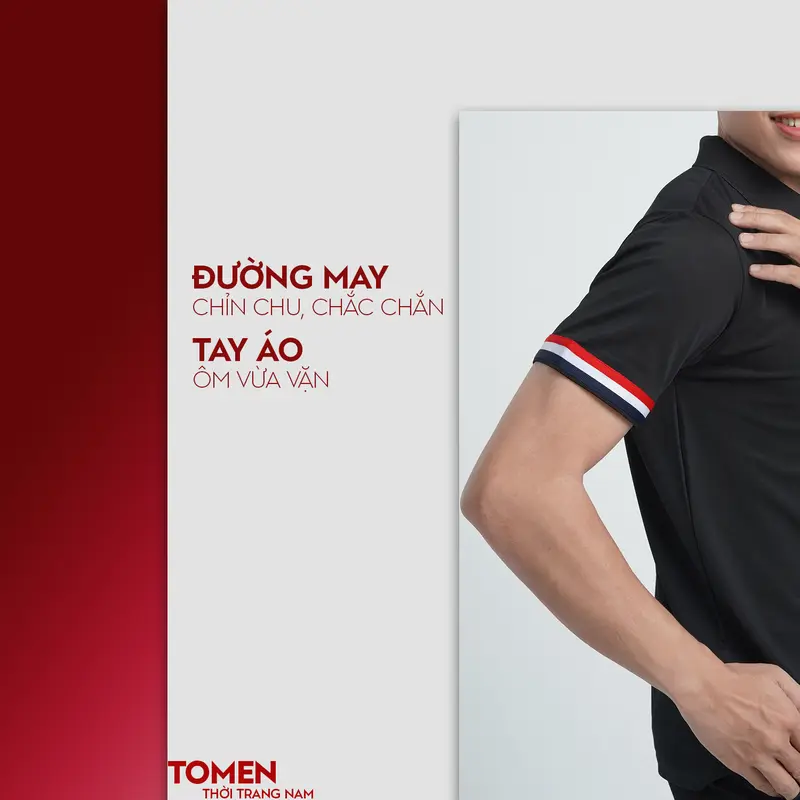 (Big Size 50-95kg) Áo Thun Polo Cao Cấp phối viền dệt kim 3 màu ở cổ tay, trụ cổ , sang trọng và đẳng cấp Nam Menswear 3