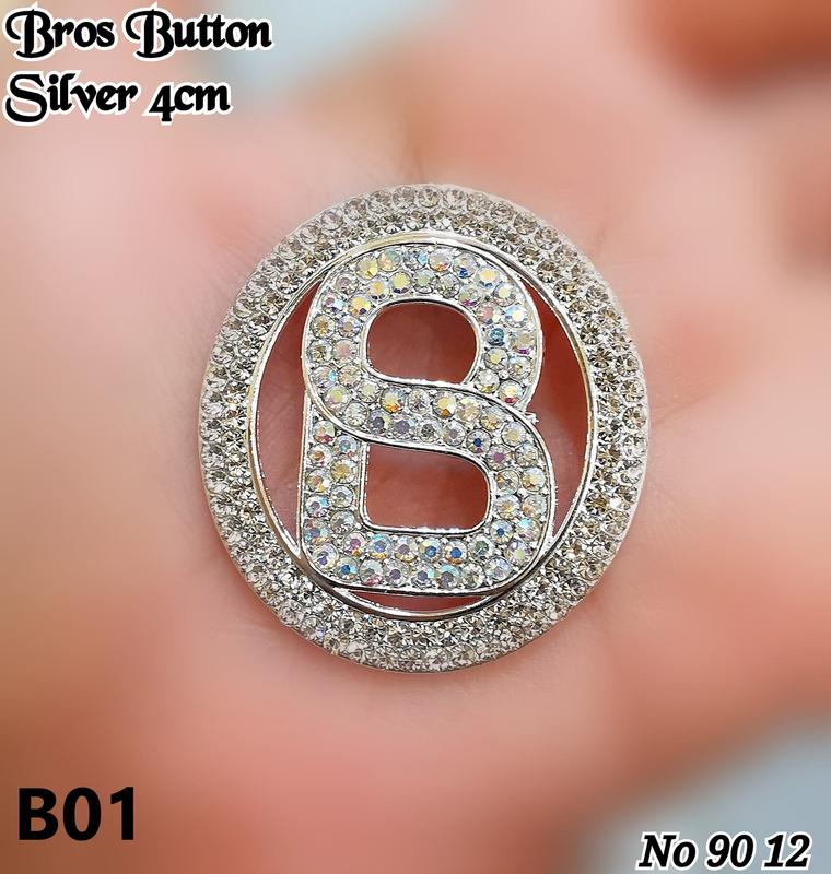 (PER PC) Bros Button Silver M 0016 0