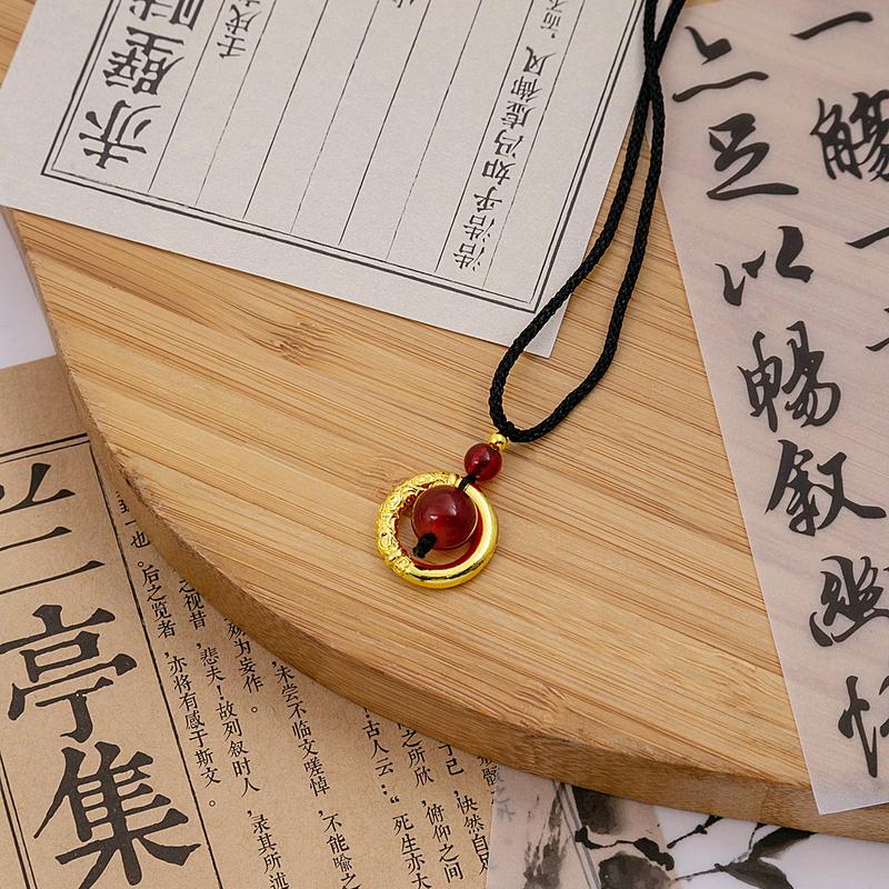Product Introduction of Luxurious Chinese Style New Chinese Wedding Gold Fu Character Gourd Pendant Ethnic Style Premium Buddha Head Little Fat Fu Pendant Necklace 29