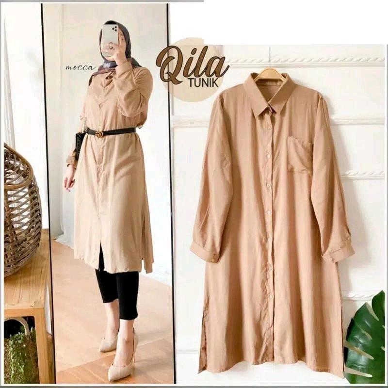TUNIK QILA FULL KANCING BUSUI BAHAN MOSCREPE 3