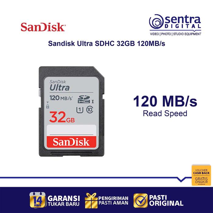 Gambar Sandisk Ultra SDXC 32GB UHS-1 120MB/s SD Card dari Sentra Digital Kota Surabaya Tokopedia