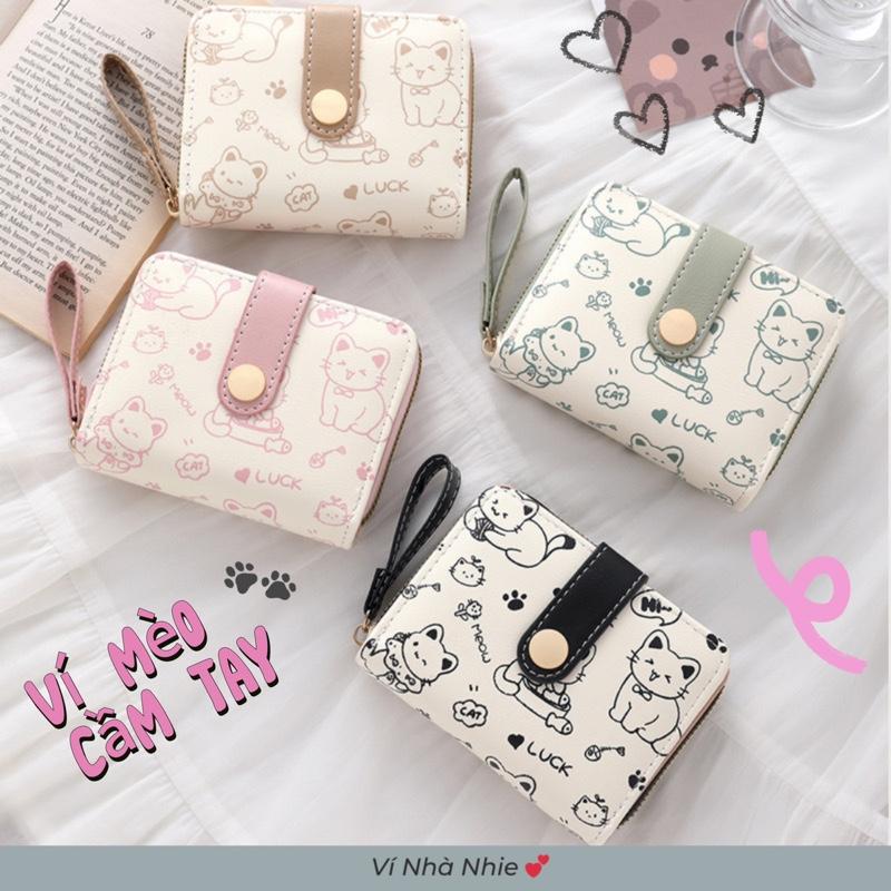 Ví đeo tay mèo cầm tay đựng tiền, thẻ, giấy tờ cho nữ Clutch