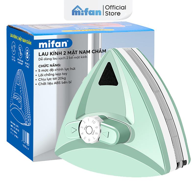 Bộ Lau Kính 2 Mặt Nam Châm Thông Minh MIFAN - Làm sạch cửa kiếng hai mặt nhà cao tầng chung cư - Nút điều chỉnh lực hút
