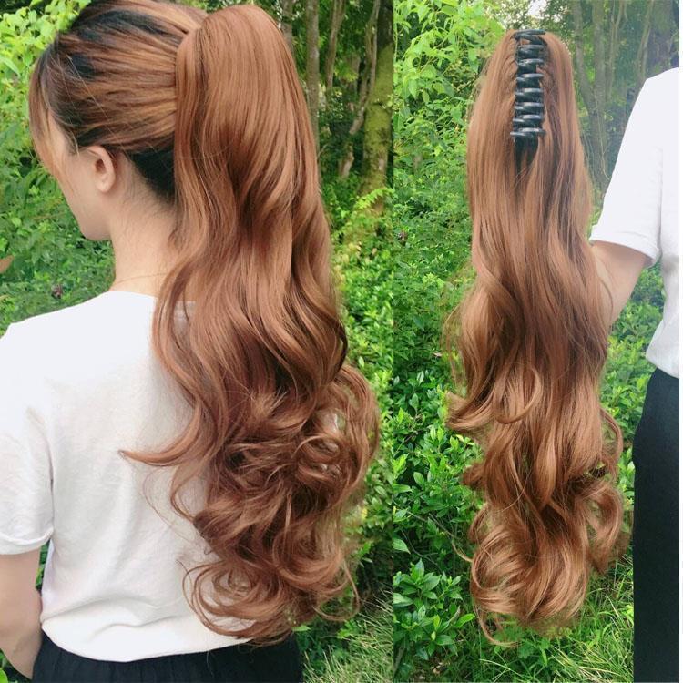 Rambut Palsu Ekor Kuda untuk Wanita, dengan Klip Kuku, Ekor Kuda Ikat ...