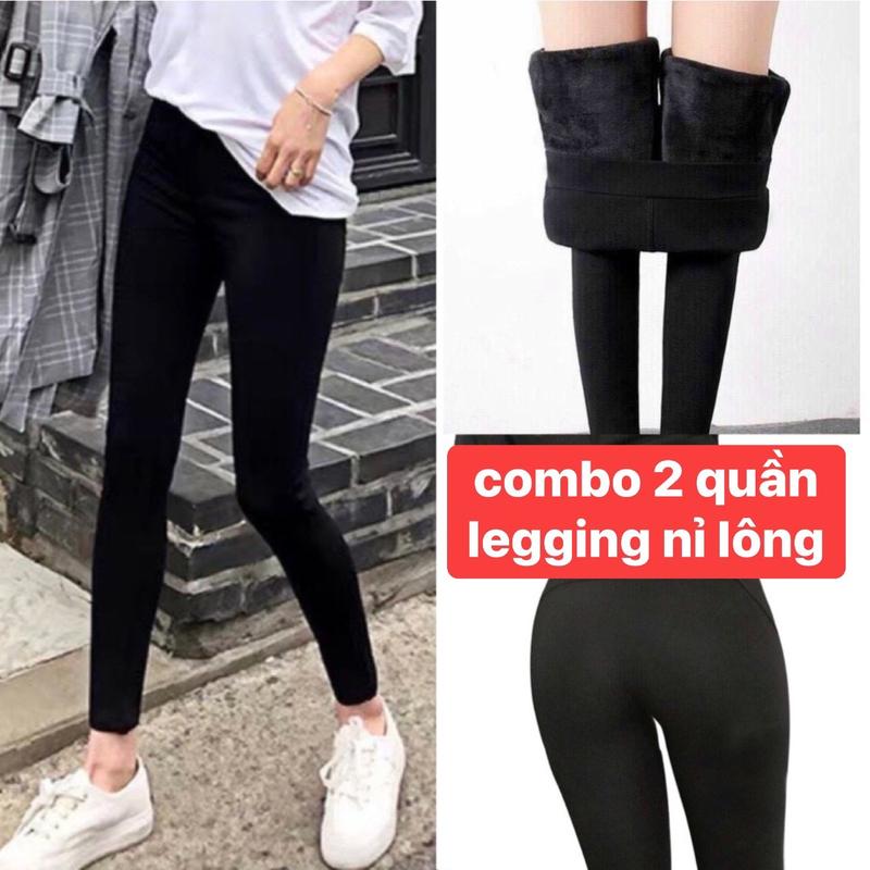 COMBO 2 -Quần legging Nỉ lót Lông,legging nỉ lông ấm ôm gọn dáng