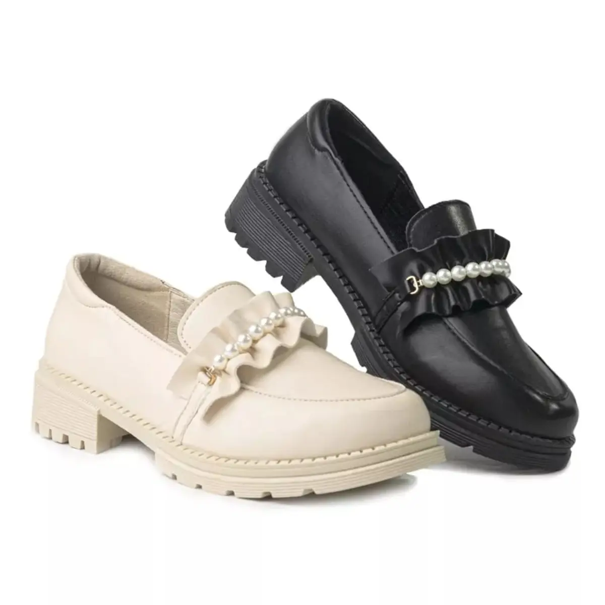 Sepatu Wanita Loafers Mutiara '' DISAA '' Docmart Musim Gugur Trending MTRB 0990