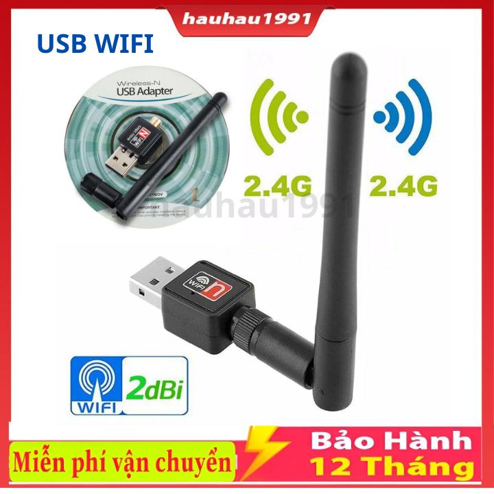 USB Wifi Thu Sóng Wifi Cho Máy Tính Bàn 802.11n Cho Máy Tính Có Anten Dài Bắt Sóng Cực Tốt