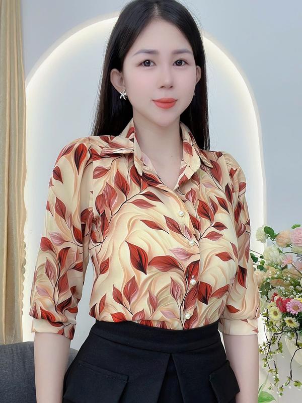 SM22- ÁO SƠMI HỌA TIẾT TAY LỠ ĐƠN GIẢN TRẺ TRUNG 0