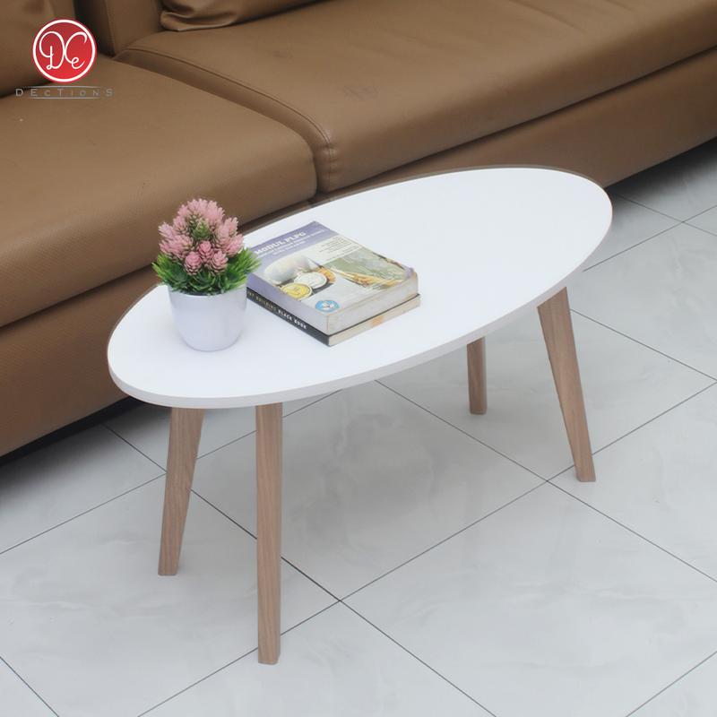 Product Introduction of Dections Meja Ruang Tamu Minimalis Oval Scandinavian 80x40cm Meja Kopi - Coffee Table kayu furniture 4