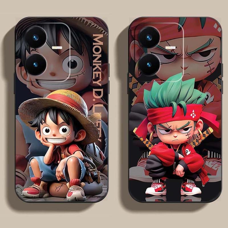 Ốp Lưng Dành Cho Vivo Y22, Y22S cạnh viền vuông, có bảo vệ camera in hình ONE PIECE, GOKU