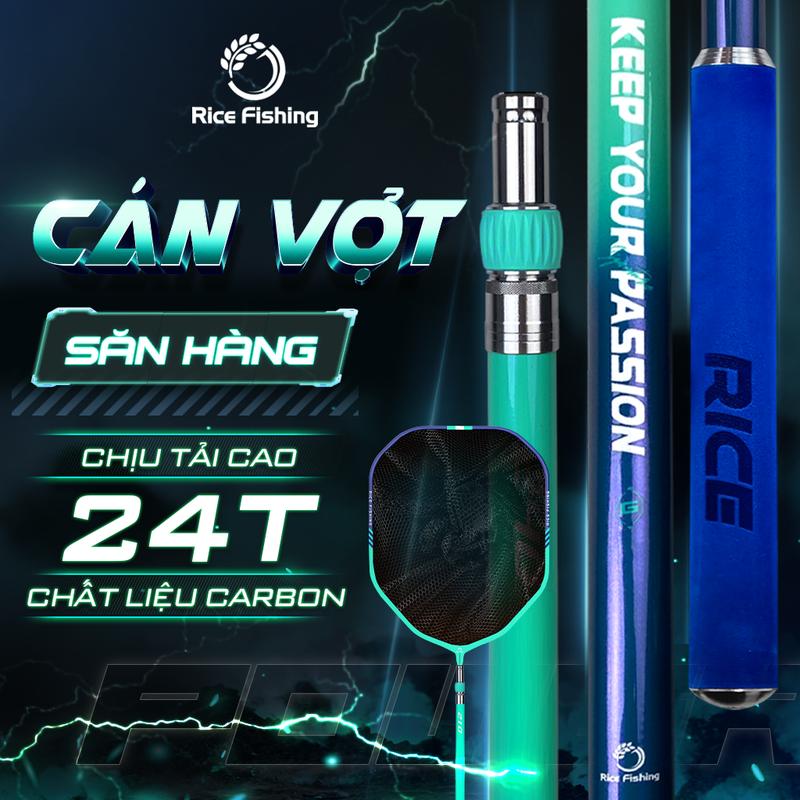 Cán vợt Carbon Rice Fishing Săn Hàng chất liệu carbon 24T cán EVA êm tay KK-56 *KHÔNG BAO GỒM MẶT VỢT