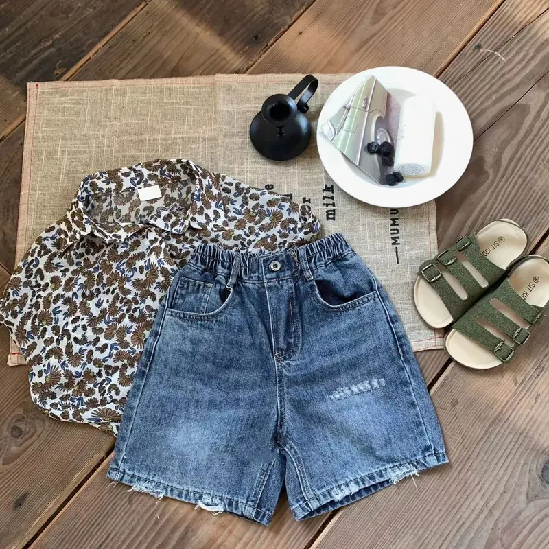 Quần Short Denim, Cho Trẻ Em, Quần Short Đồng Vỡ, Quần Jean Em Bé, Thích Hợp Cho Bé Trai Và Bé Gái, Mỏng, Có Thể Mặc Ngoài Trời, Hàng Mới Về Mùa Hè 2024 7