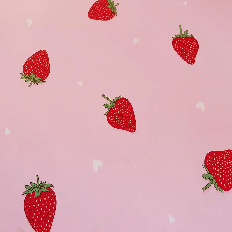 Strawberry & Chevron Pattern Duvet Cover Set, 2/3 Counts/set Including 1 Duvet Cover & 1/2 Pillowcase without Filler, Soft Comfortable Bedding Set for Home Bedroom, Bedsheet Sets 7