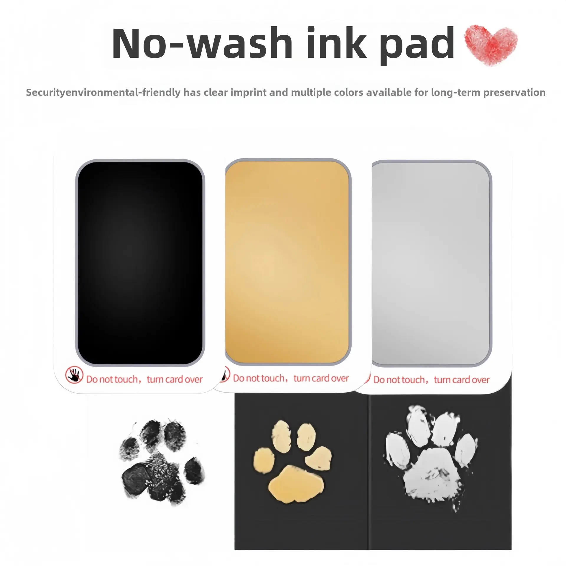 Pet Hands and Feet Wash-Free Inkpad Commemorative Cat Paw Print Dog Footprints Commemorative Photo Frame Generation Hair