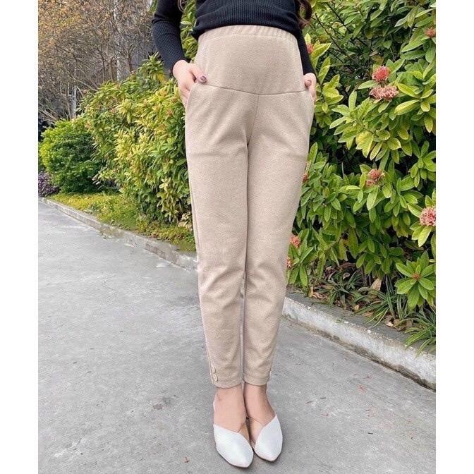  Quần bầu nhung tăm có chun chỉnh bụng mặc đi làm đi chơi Váy Bầu Đầm Bầu Voi 