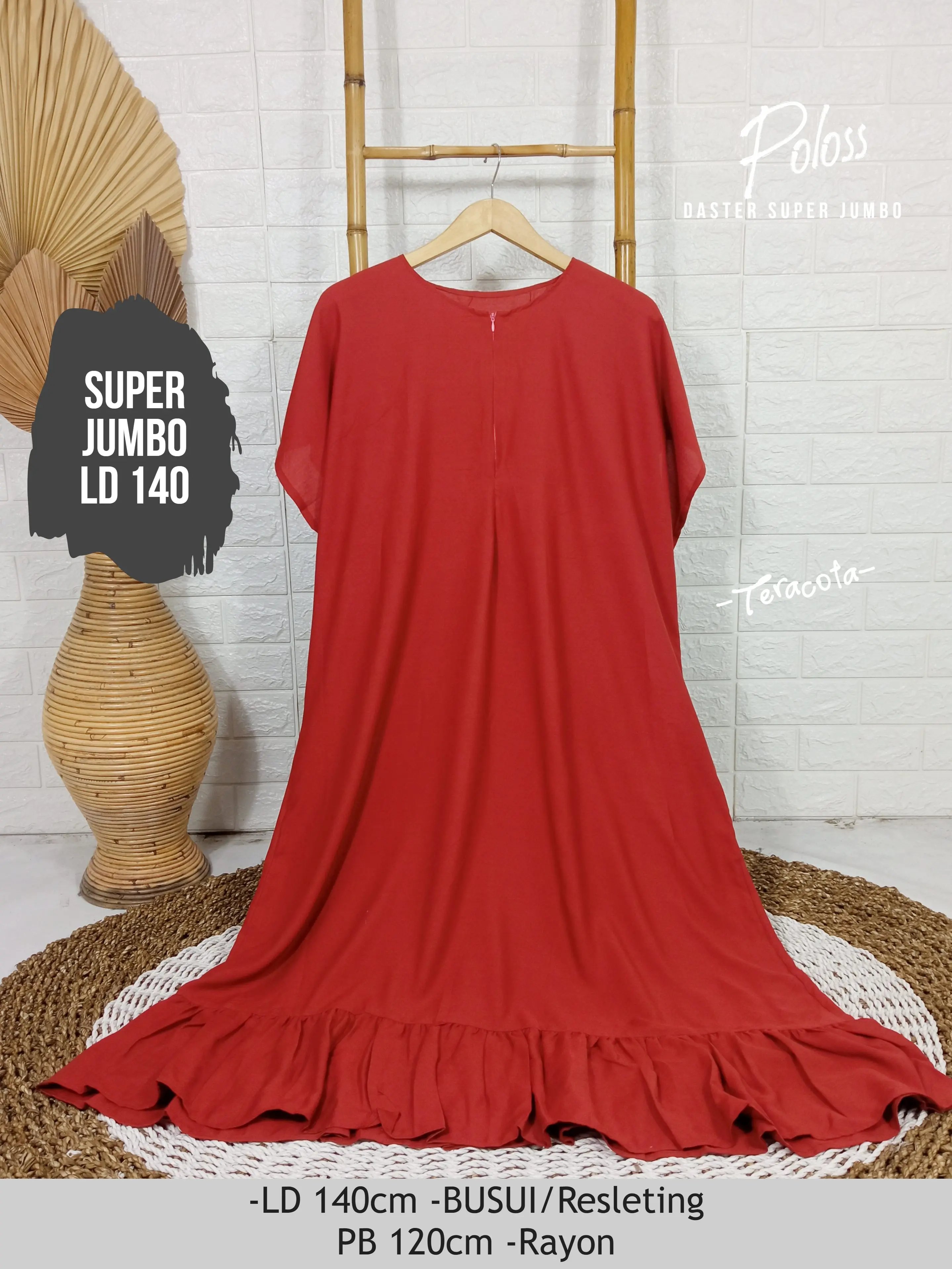 Daster Jumbo Polos LD 140 Big Size | D140 Oriani Kain Katun Rayon Panjang se-Mata Kaki  Piyama Wanita Busui Bumil  Dewasa Long Dress