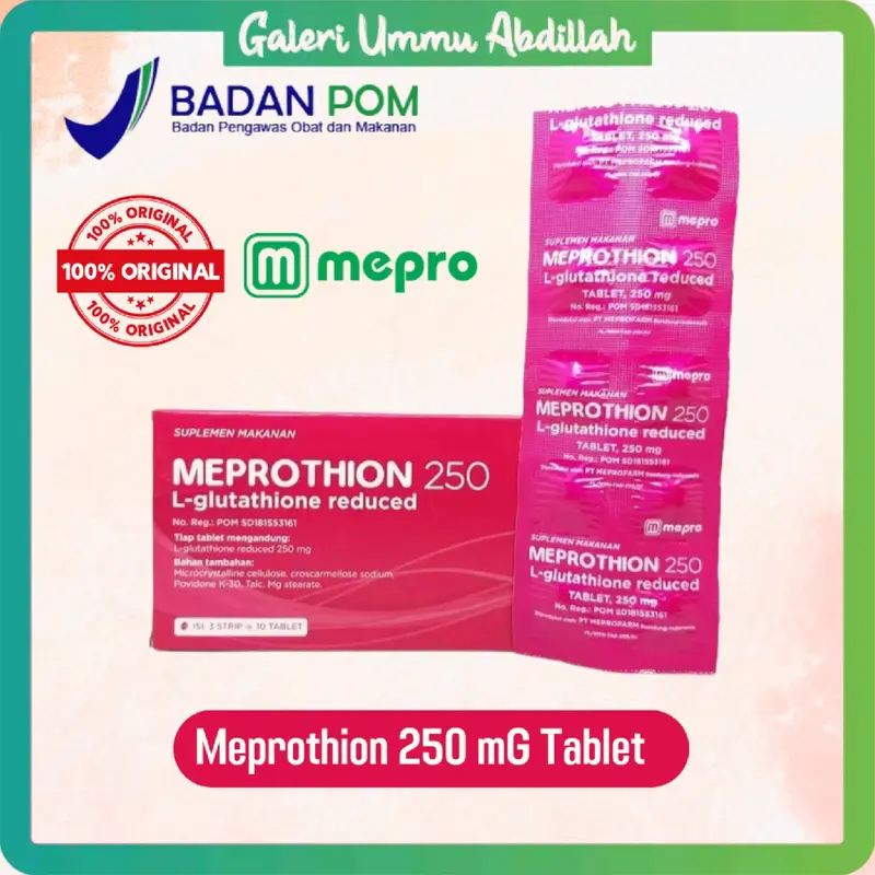 Meprothion 250 Tablet Suplemen Makanan Membantu Mencerahkan Kulit Perawatan Kulit 2