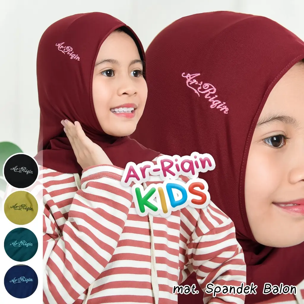 Hijab Instan Sporty Anak Ar'riqin Voley Renang Senam Joging Balon Jersey - Musl