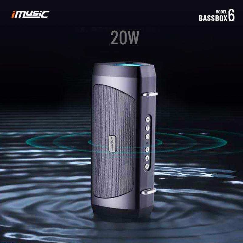  Loa Bluetooth chính hãng iMusic bassBox 6   Bluetooth 5.0 2 toàn dãi 2 cộng hưởng bass công suất 20W mạnh mẻ tiếng hay  Nghe Nhạc 