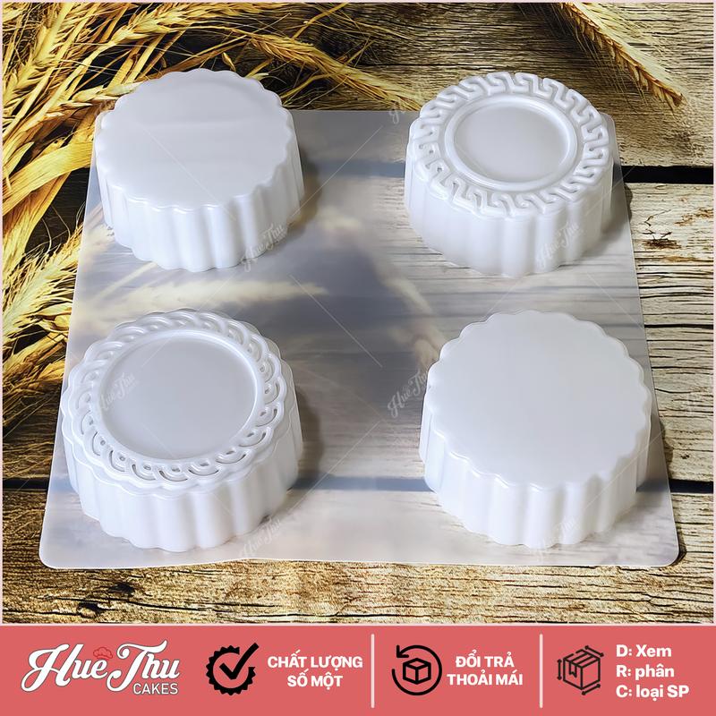 Khuôn rau câu, nhấn xôi Mặt Trơn (vỉ 4 khuôn) làm bánh rau câu, ép xôi