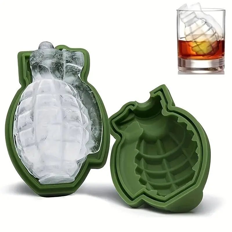 Grenade Shaped Ice Cube Mold, 2 Counts/set Silicone Baking Cake Mold, Ice Bar Kitchen Tools &  Kitchen Accessories 0