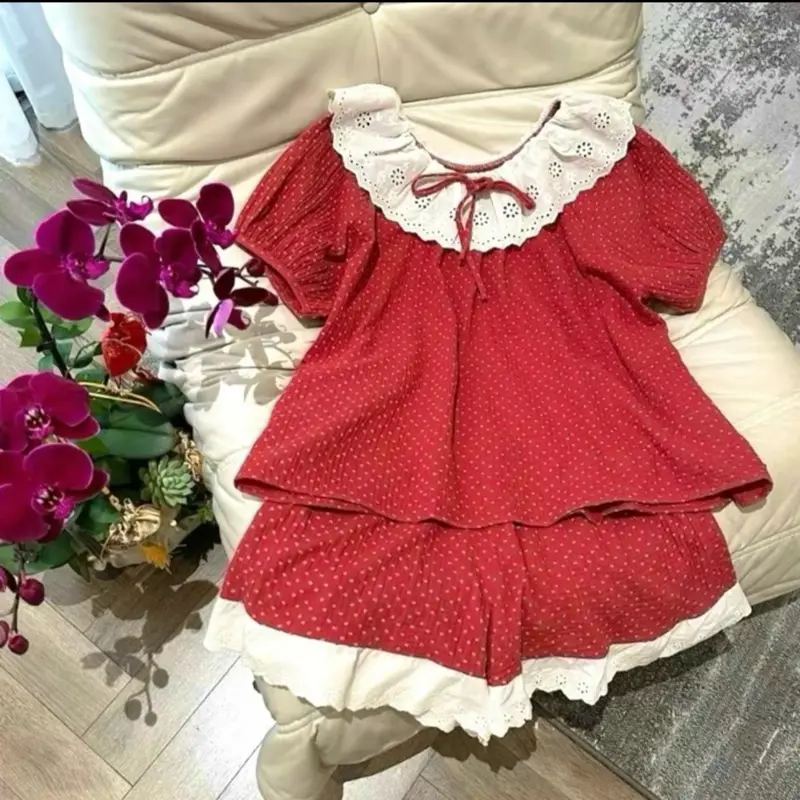 Bộ đồ ngủ đùi cổ bèo có bo chun BD1 MOO - chất liệu đũi thô mềm mặc mát
