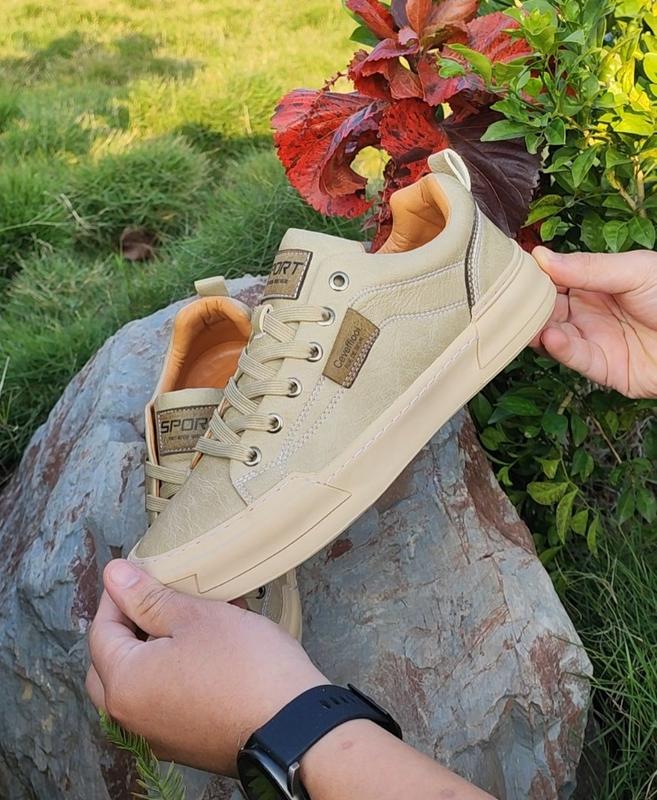Giày SNEAKER nam 4 màu cổ lửng da NAPPA nâu,đen,kem bee,trắng đế cao su đúc