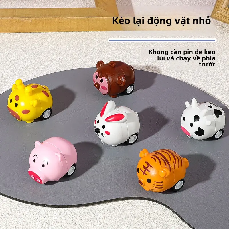 Đồ Chơi Xe Lửa Lên Dây Cót Hình Động Vật Dễ Thương, Kích Thước Nhỏ, 6 Mẫu Ngẫu Nhiên