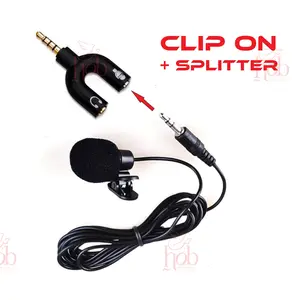 Taffware Microphone 3.5mm Mikrofon Hands Free Computer Clip on Mini Wired