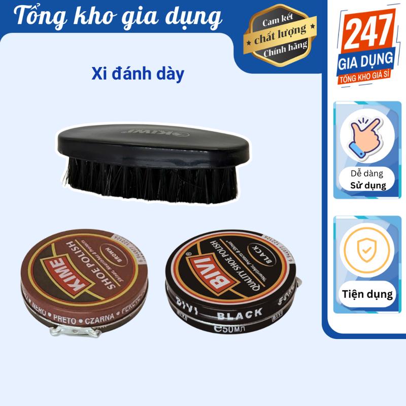 Xi đánh giày, bàn chải đánh giày màu đen, nâu