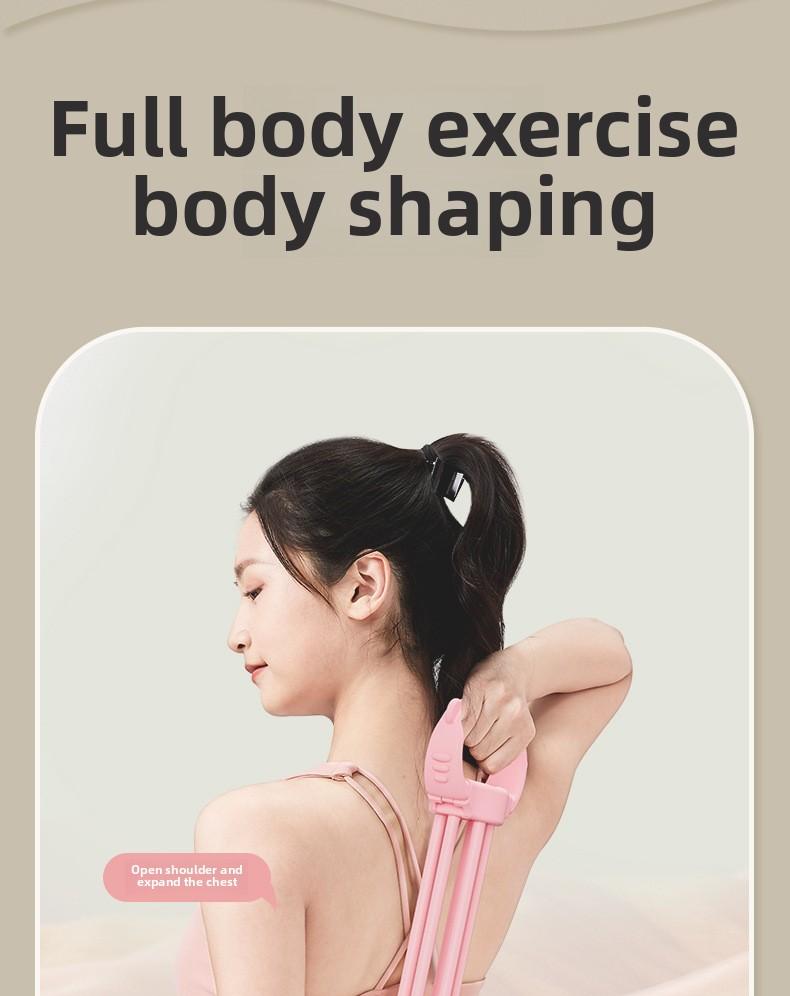 Product Introduction of 8-Shape Resistance Band for Women, Adjustable Back Stretching, Shoulder Beauty, Detachable, Home Fitness Yoga Stretching, Adjustable Resistance Elastic Band 3