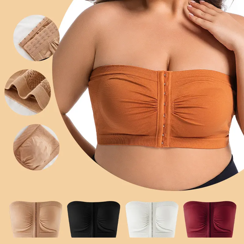 35-125kgS-6XLBridesmaid Dresses plus size strapless bra beautiful back  non wire tube top chest wrap sports wireless paded Seamless bra-MUM -  TikTok Shop Philippines