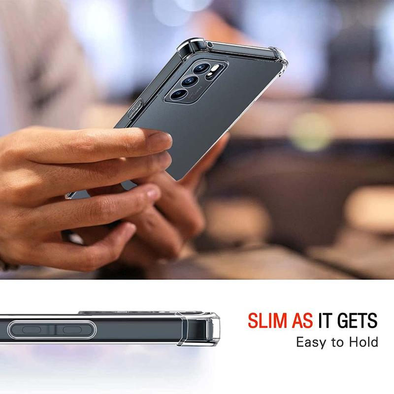Product Introduction of Shockproof Clear Case For Oppo Reno 10 5G Reno 5 6 7 8 Lite Pro Plus Cover 8T 4G 5G Case Crystal Soft TPU Transparent Dustproof 11