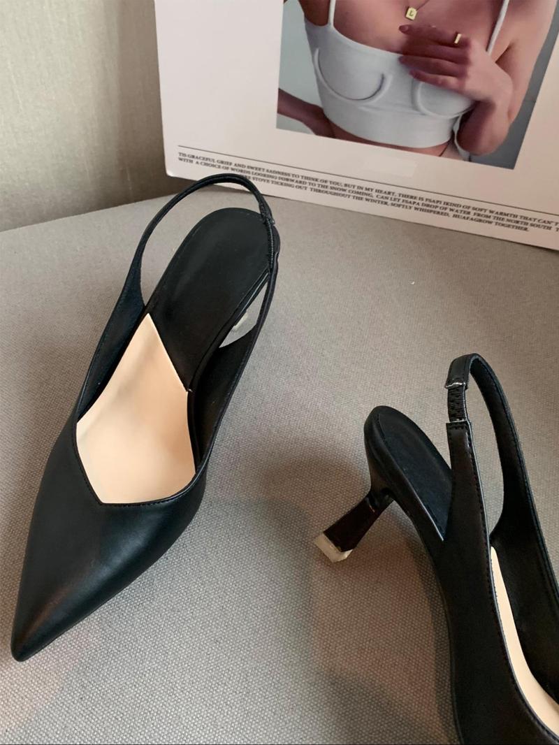 Product Introduction of Women's Solid Color Heels, Elegant Pointed Toe High Heels for Party, Daily Clothing Decor, Shoes for Women, Footwear 7