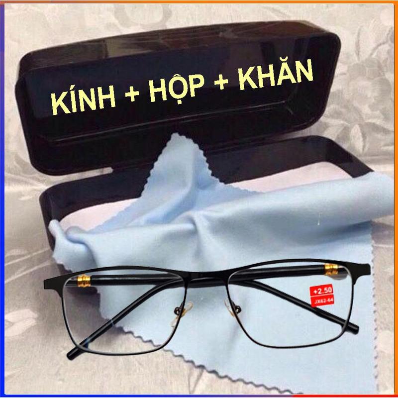 Kính lão đọc sách báo viễn thị cho người lớn tuổi sẵn độ, Kính mắt người già Titan cao cấp chắc chắn chống gẫy siêu nhẹ gọng tròn FERADO