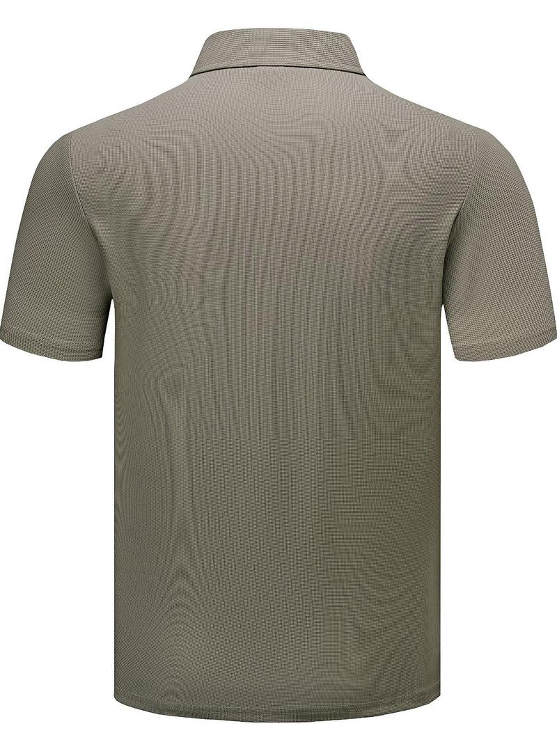 Product Introduction of Men's Regular Fit Solid Short Sleeve Polo Shirt, Casual Breathable Quick Drying Collared Top for Summer, Fashion Men's Clothes for Daily Wear 6