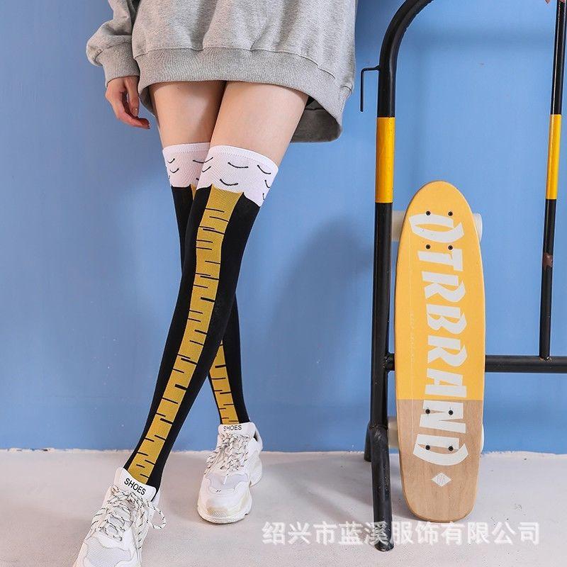 Product Introduction of 2025 new chicken feet socks, the same style as the Internet celebrity, funny and slimming over the knee fitness long socks 10