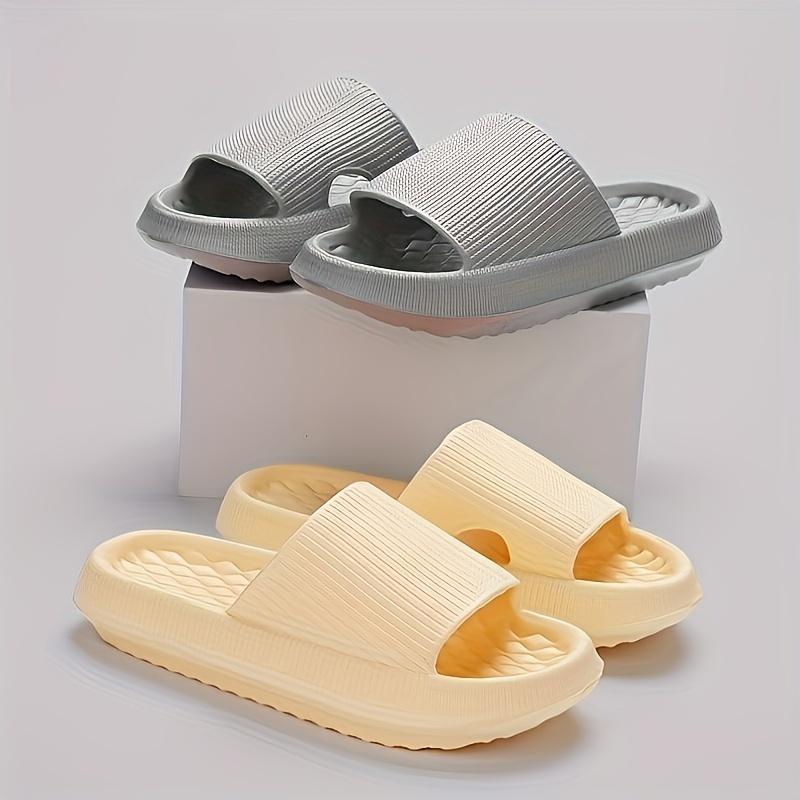 Product Introduction of Simple Solid Color Slide, Casual Open Toe Soft Sole Shoes, Comfortable Indoor Home Slippers 4