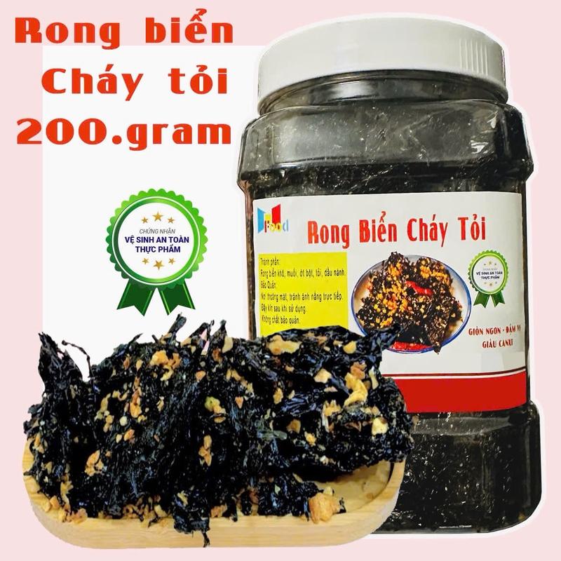    Hũ Vuông 200.Gram   Rong Biển Cháy Tỏi - RONG SẤY GIÒN - Trộn Cơm Snack Ăn Vặt 