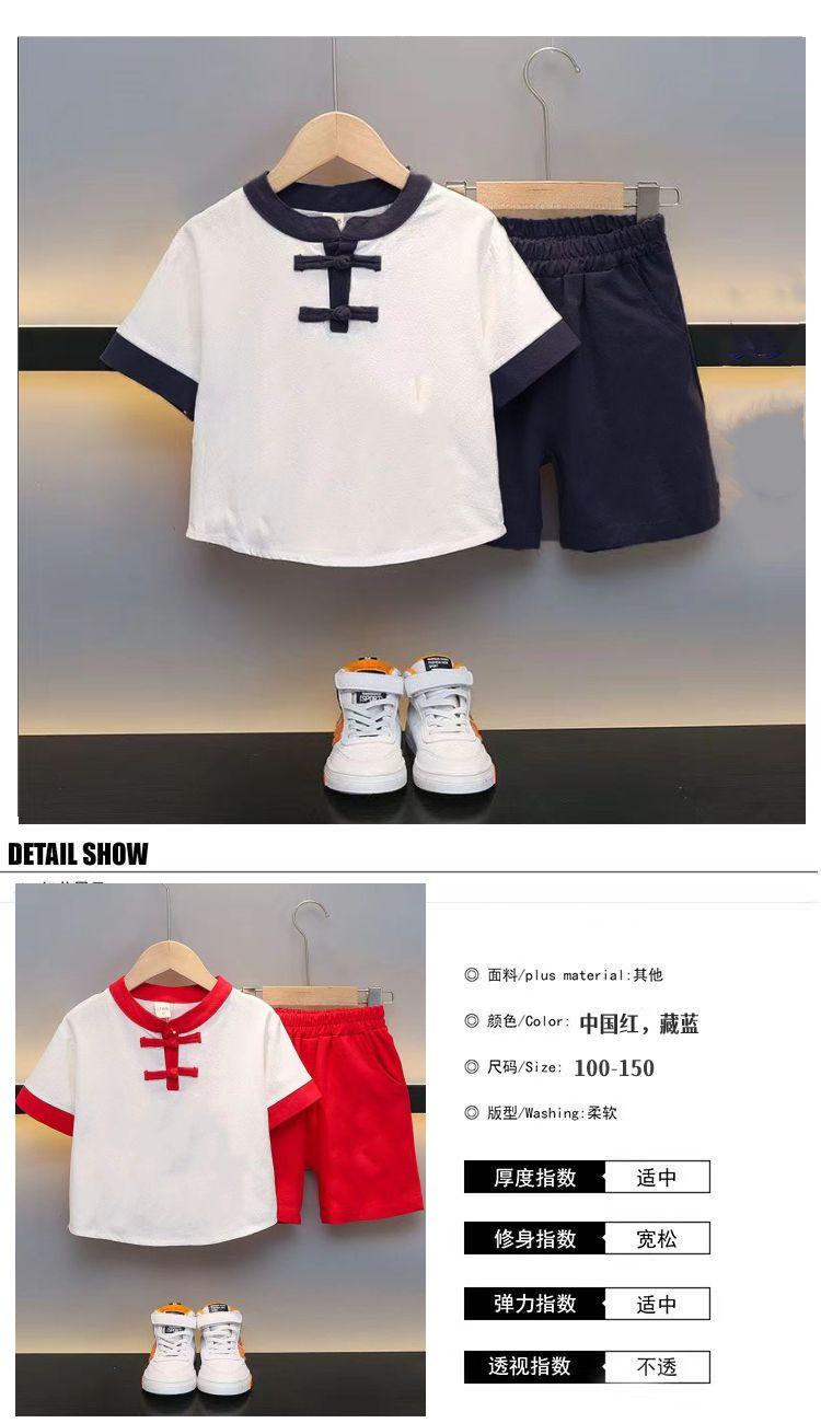 Product Introduction of Boy Han Chinese Clothing Suits Baby Luminous Two-Piece Pants Red CNY New Year Clothes Chinese Style Tang Suit 6