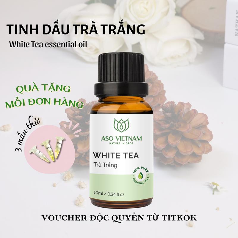 Tinh Dầu Trà Trắng (White Tea) ASO - Tinh Dầu Thiên Nhiên Nguyên Chất Nhập Khẩu Có Kiểm Nghiệm-Thơm Phòng, Giảm Căng Thẳng, Lo Âu Dầu Thơm Phòng Dầu Thơm