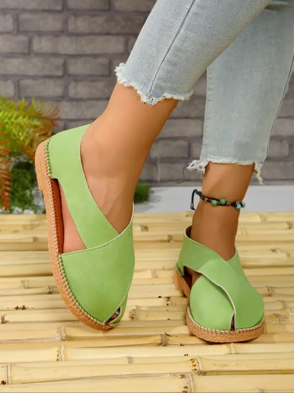 Women's Fashionable Solid Color Flat Sandals, Strap Slides, Casual Comfortable Round Toe Sandals for Summer, Lightweight Breathable Soft Sole Sandals for Daily Wear, Walking Shoes 6