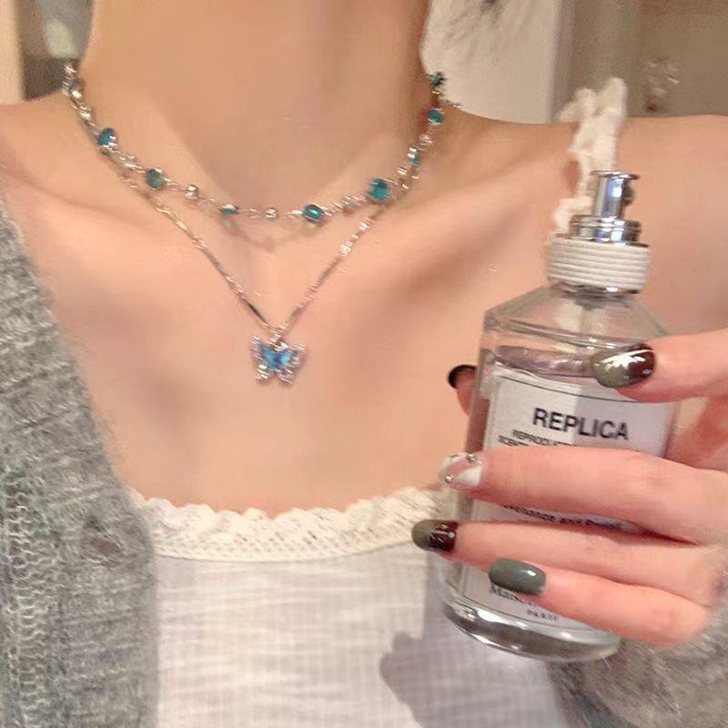 Kalung Loket Rama-rama, Warna Biru, Rekaan Dua Lapisan, Rantai - TikTok ...