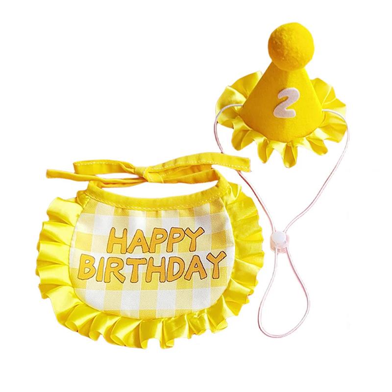 Product Introduction of Cat Birthday Scarf Hat Set Dog Birthday Party Supplies Pet Scarf Cute Puppy Birthday Hat Scarf Decor For Small Medium Pets 2024 4