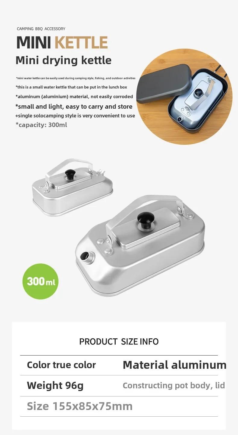 Product Introduction of Camping Outing Folding Handle Aluminum Lunch Box Outdoor Mountaineering Lightweight Portable Lunch Box Tableware 12
